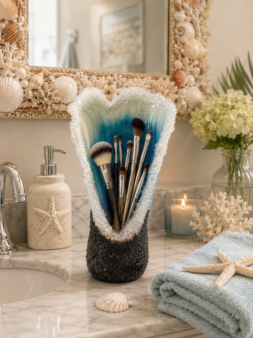 Handmade Acrylic Wave Vase Or  Holder - Coastal Home